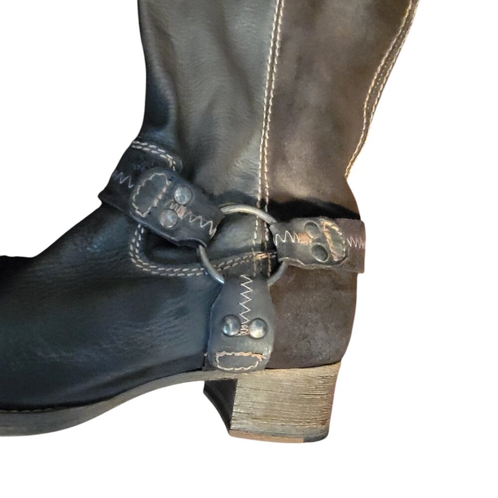 Bed Stu Cobbler Series Opal Brown Leather Harness Boots - Picture 12 of 16